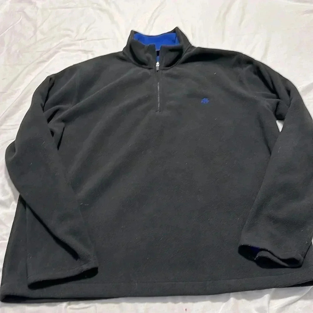 Brooks Brothers Black Quarter Zip Fleece Pullover XXL